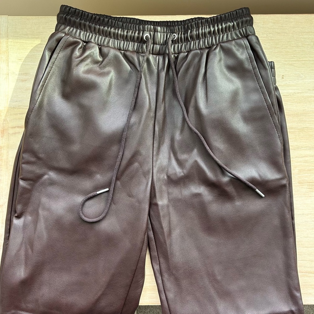 Faux Leather Joggers
